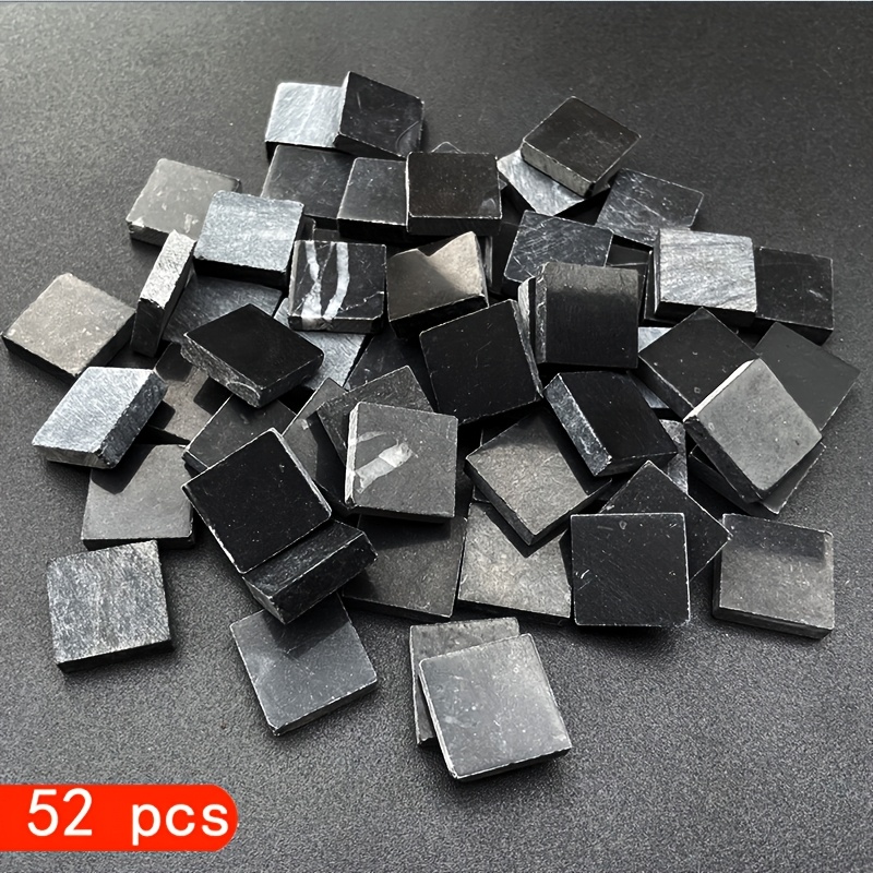 TEMU 52pcs de Mosaïque Découpées en Naturelle Blanche/Noire Blanche 0.591 Pouces Noire Fine Puzzle , Incrustation Murale