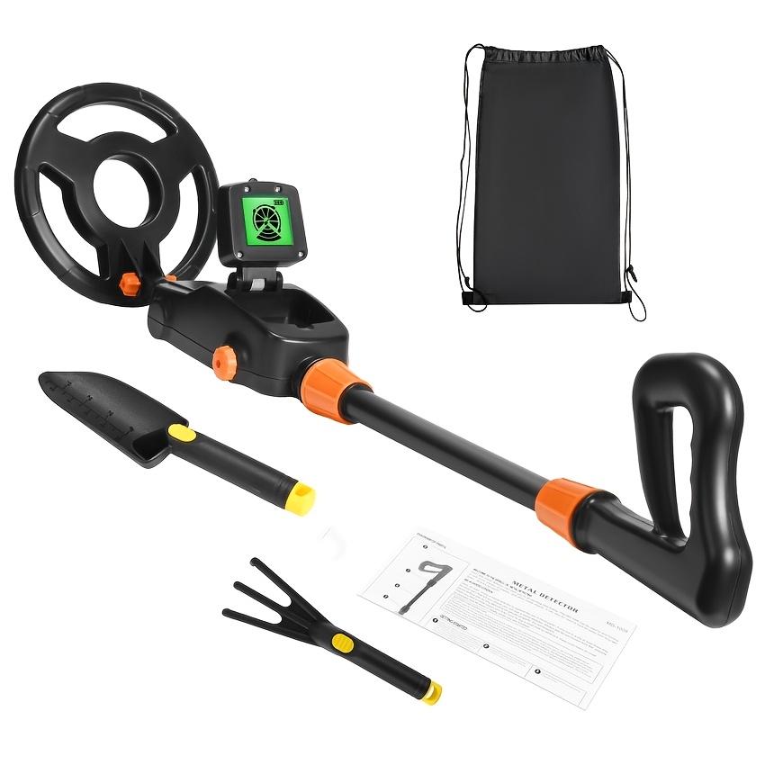 Image of Compact High-sensitivity Metal Detector With Lcd Display, Outdoor Metal Detector, With Digging Shovel Probe Storage Bag, Beach, And Garden And Exploration Tool Suitable For Beginners And Adults