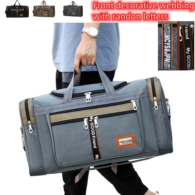 Large Capacity Foldable Travel Duffel Bag - Portable Nylon Luggage for Men