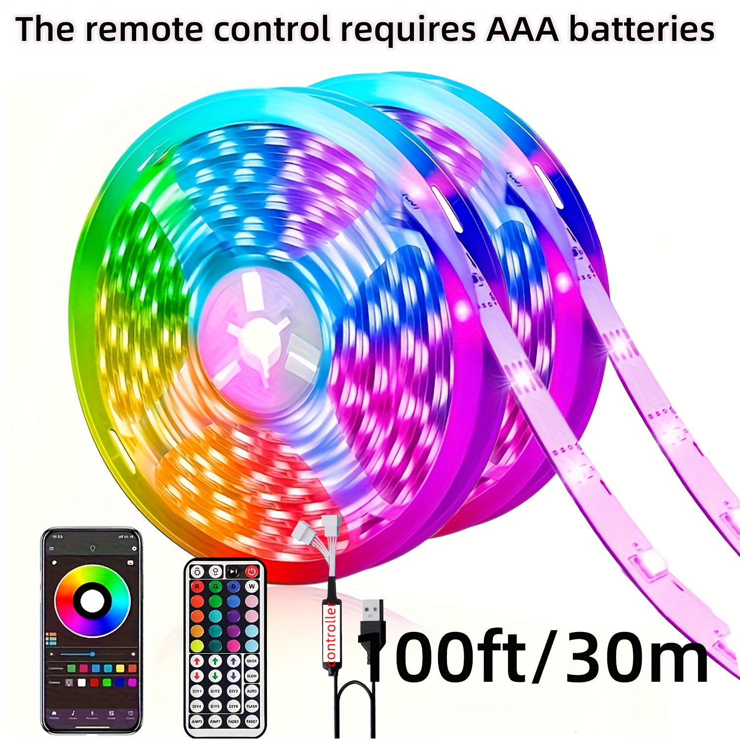 LED Strip Lights for Bedroom Decor, Remote & APP Control
