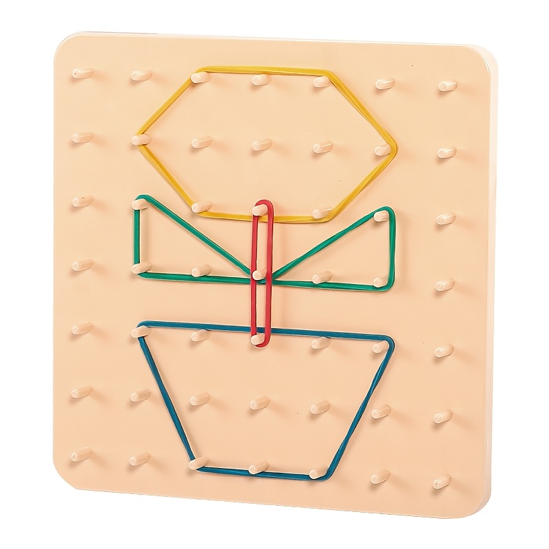 Geometric Puzzle Pegboard with Shapes, Educational Game