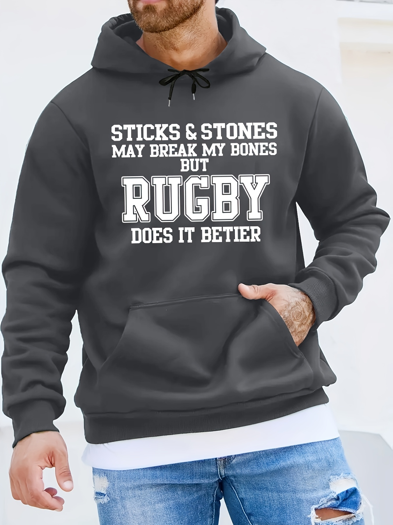 Capucha Sudaderas De Rugby Playeras Para Gym Hombre Sudadera Con