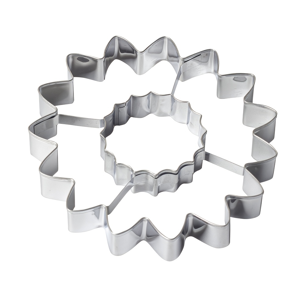 E-shop 1 Stück Sonnenblumen Edelstahl Ausstechform mit Blütenkern, Sonnenförmige Form, Kleine Sonnenblumen Kuchen Backdekoration Ausstecher, Blumen