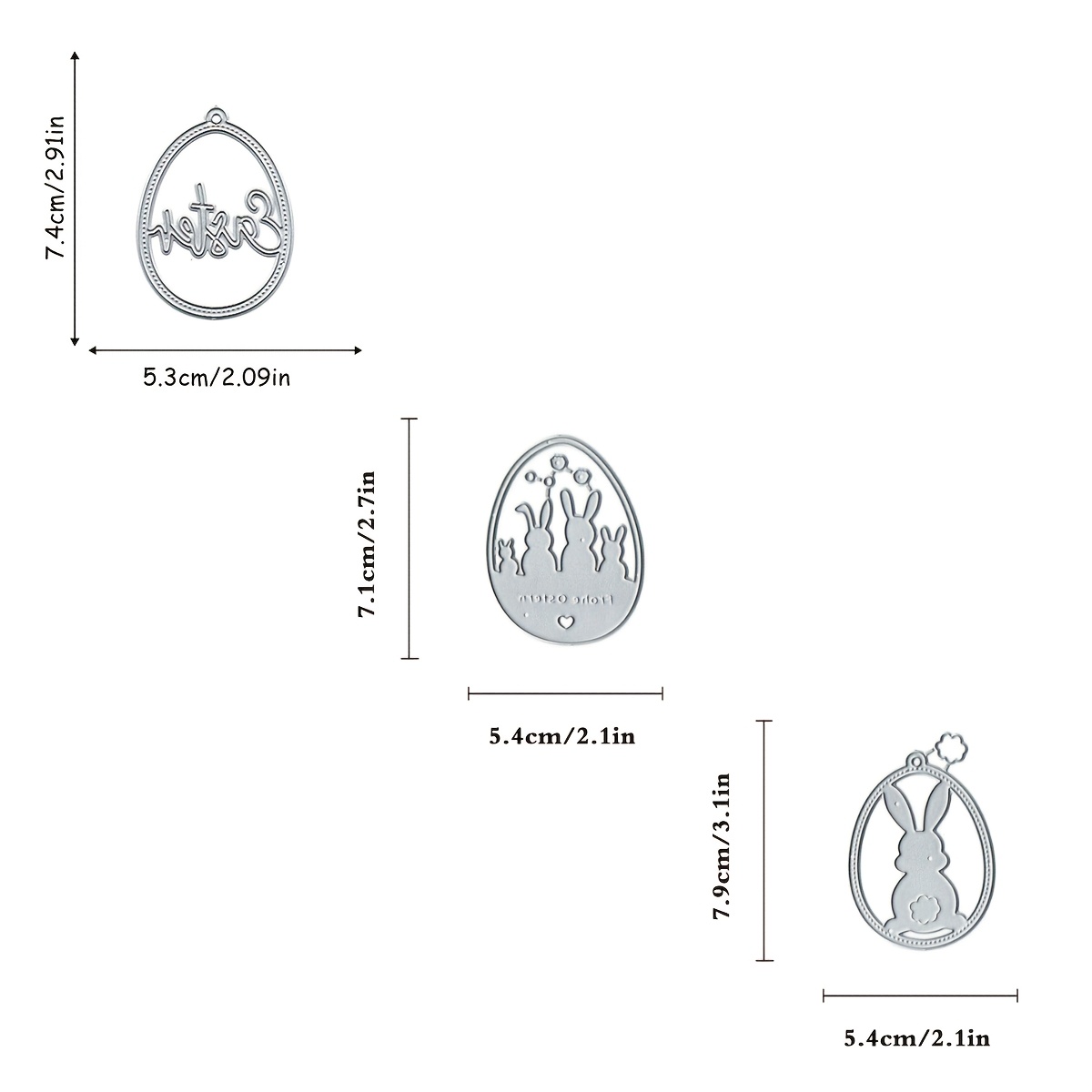 3pcs Easter Letter Bunny Pendant Background Metal Cutting Dies For Card Making Kit Embossing Paper Template Scrapbooking Machine Stencil