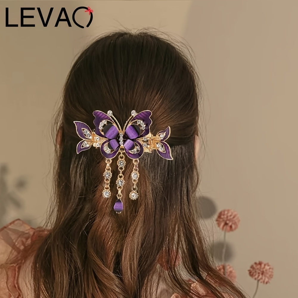 3pcs   tassel   hair clip vintage boho ponytail tie headband   backcombing sparkling   hair accessory elegant hairpin Product details 4
