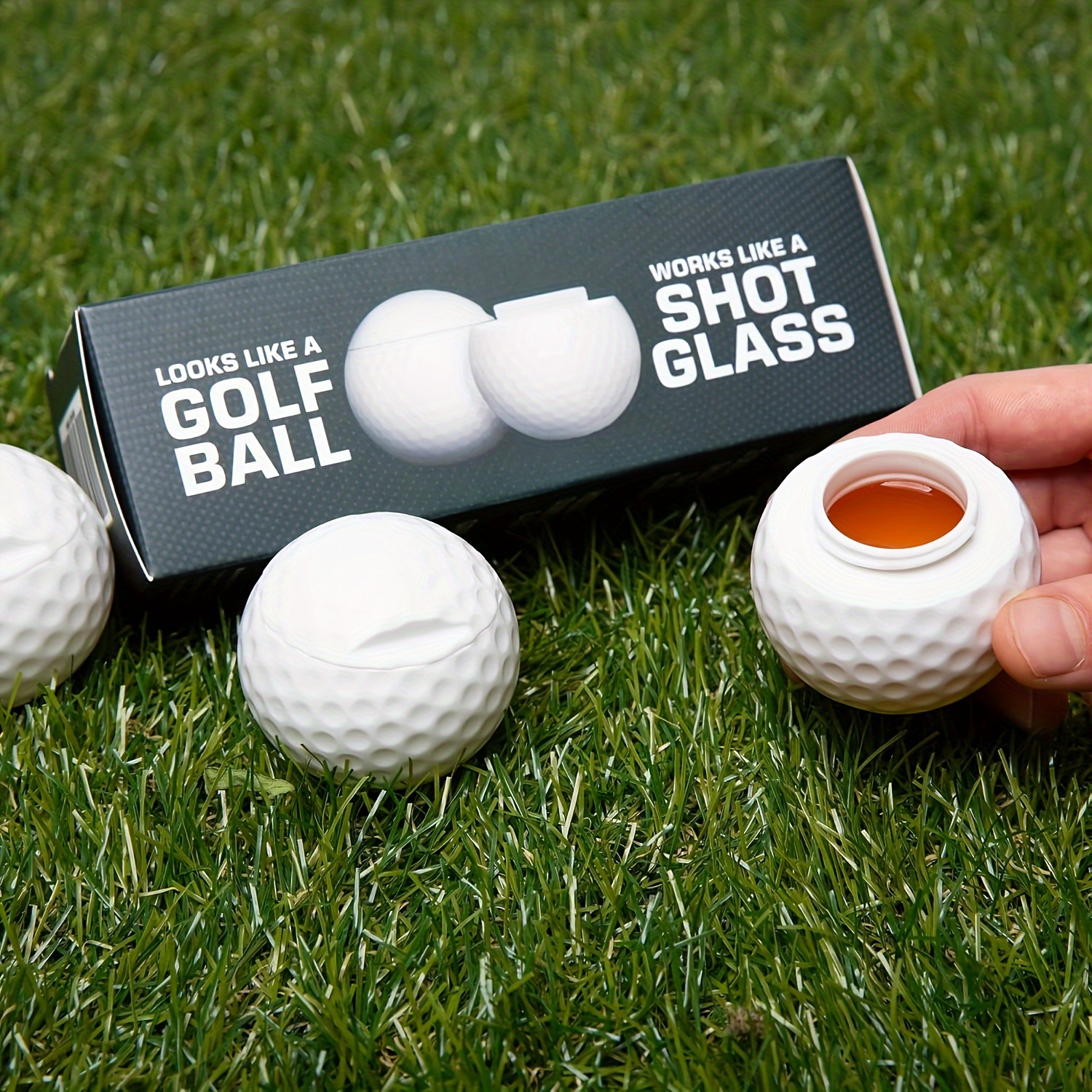 

1/3 pièces Ensemble de flasques mini en de balles de golf - Matériau ABS , cadeau idéal pour les passionnés de golf, contenant de liqueur unique, pour Noël et