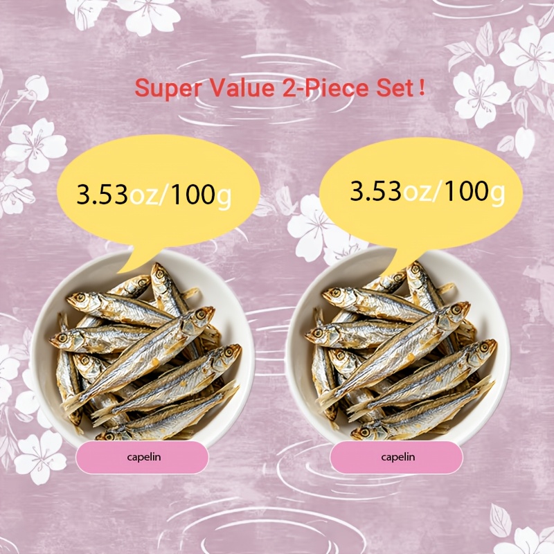 TEMU 2*100g Freeze Dried Sprats Cat Treats, Single Fish Snacks With 3, Training Reward For Kitten Adult Senior Cats, No Additives