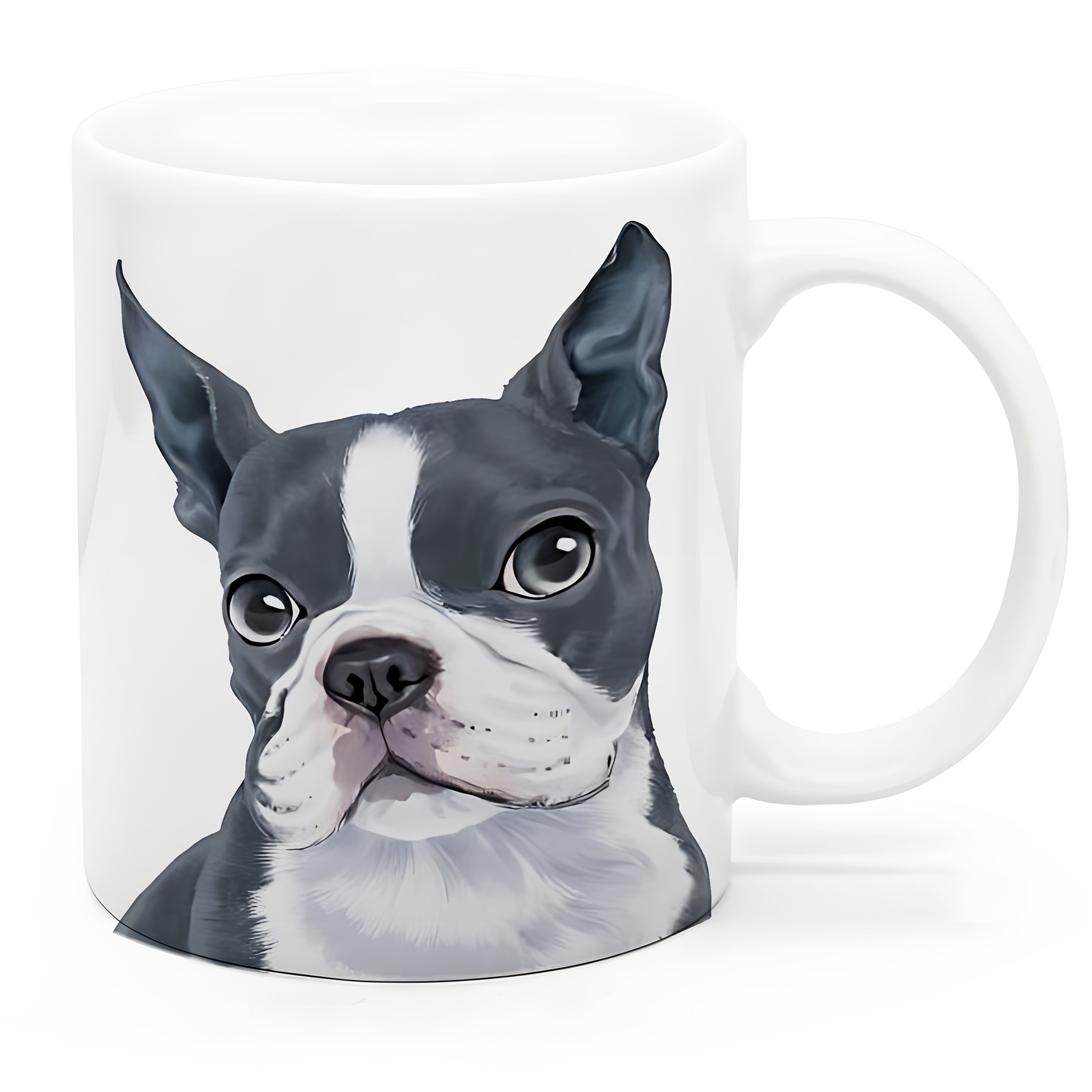 

1pc, Dog Lover Mug - 11oz, Insulated For Drinks, Perfect Gift For Pet Owners, Ideal For Coffee, Tea, Water - Hand Wash Only, Cute Boston Terrier Blue And