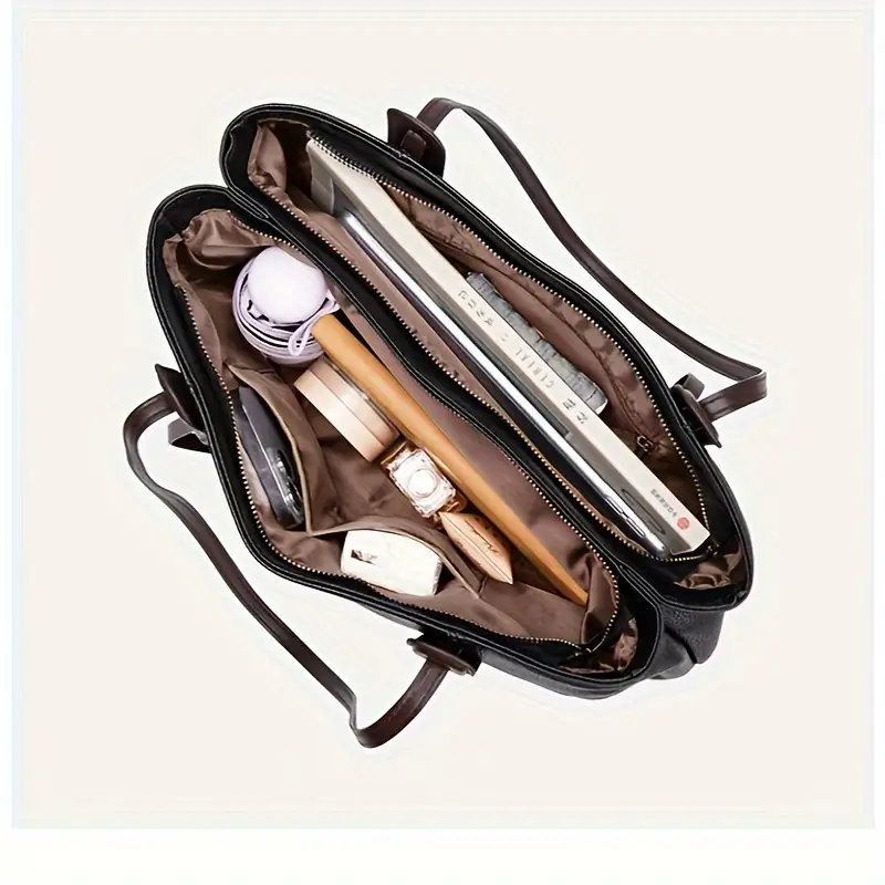 elegant womens tote bag large capacity shoulder bag with detachable strap zipper closure and for work everyday use everyday tote bag minimalist shoulder bag sleek Product details 9