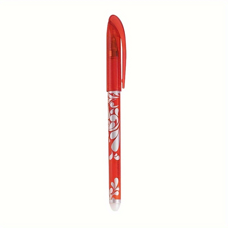 

6pcs Color Erasable Gel Pen, Green Flower Porcelain Heat Erasable Pen, 0.5mm Heat Sensitive Erasable Student Stationery Supplies