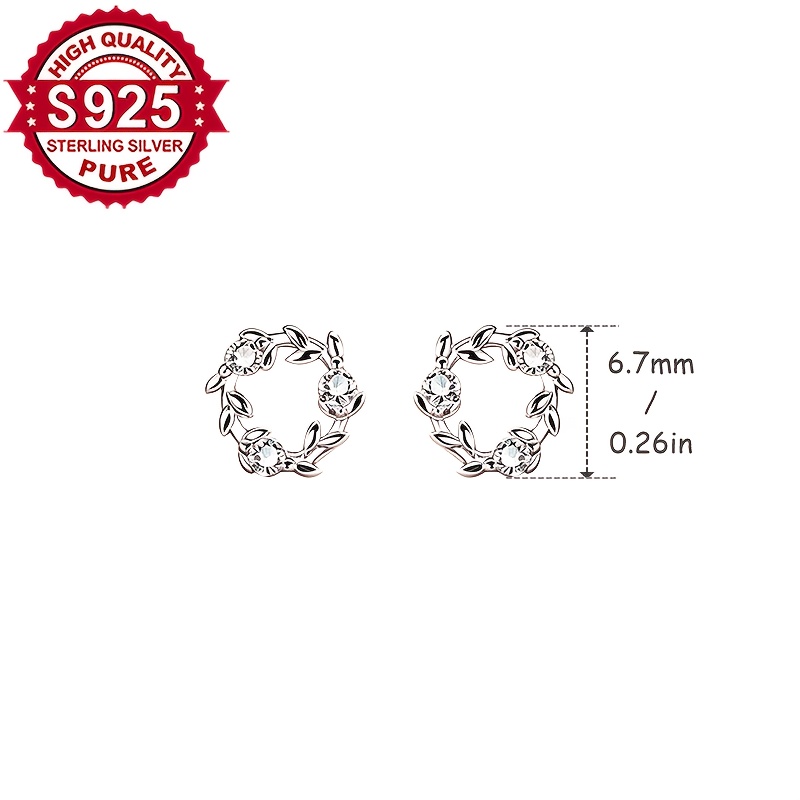 Women's S925 Silver Exquisite Wreath Earrings, Artistic Design