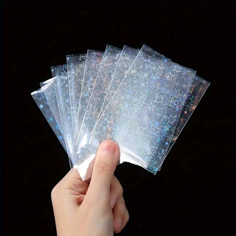 50pcs sparkling transparent laser glitter card sleeves - Temu Canada