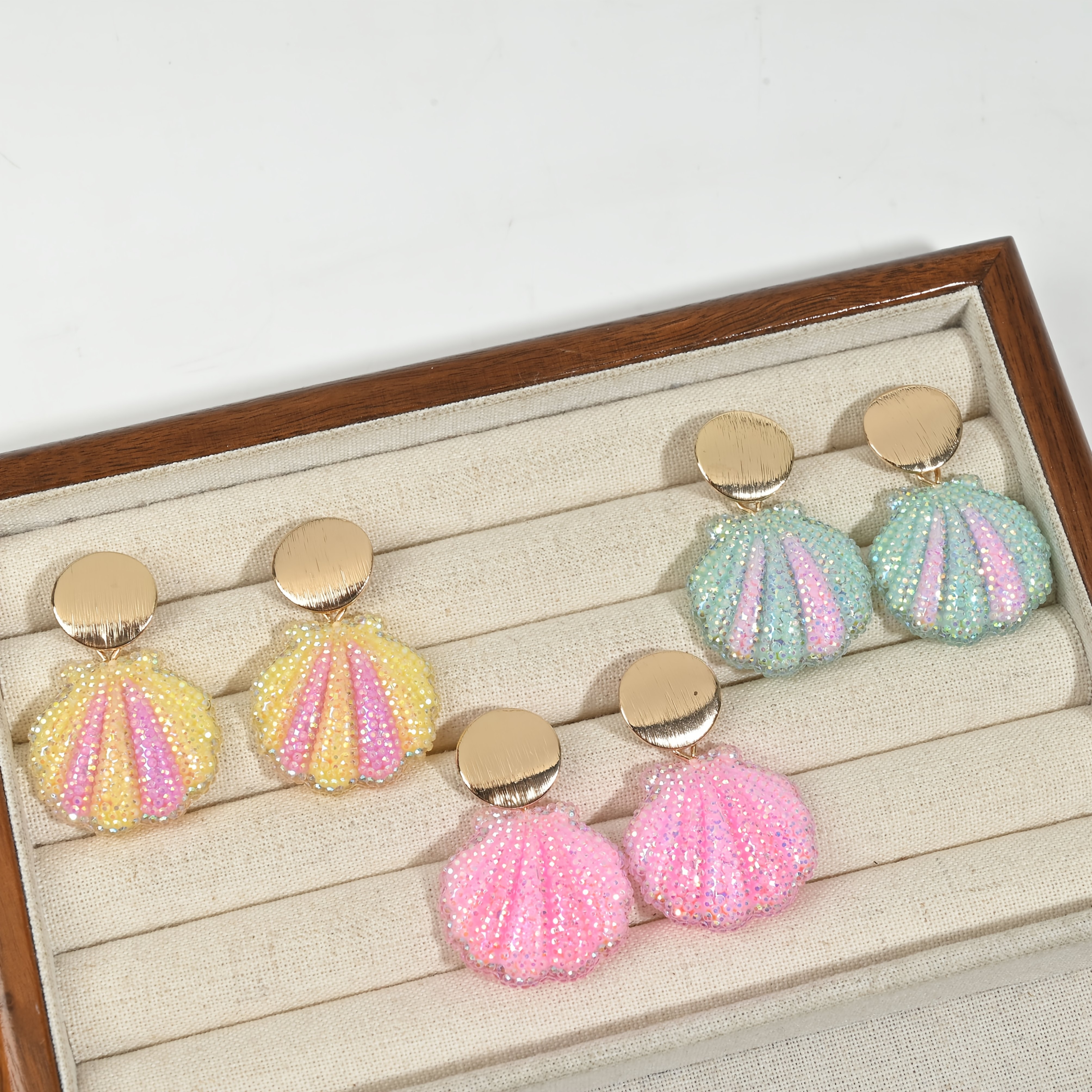 Cute Gradient Sequined Shell Jewelry Set, Snake-Shaped Design