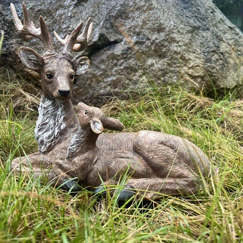 

Classic Resin Statue Set: Mother And Fawn, Suitable For Outdoor Use