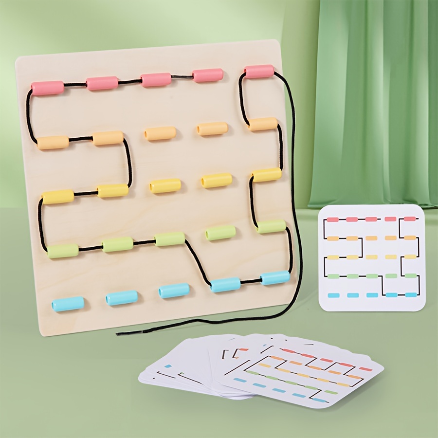 

Rope Threading Game, Early Education Puzzle Threading Toy, Training Hand Eye Coordination Fine Motor. Training Focus