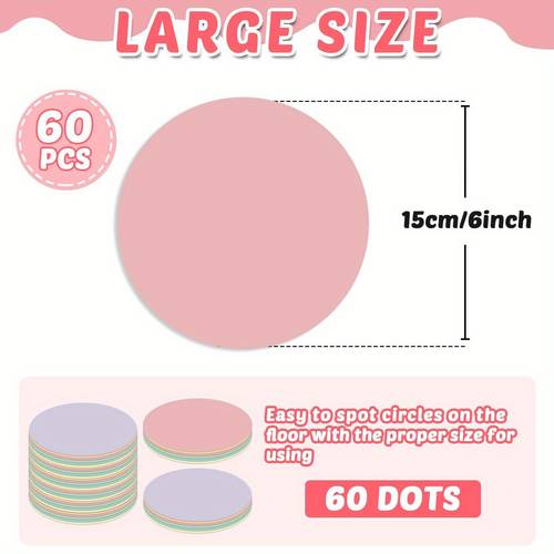 60pcs classroom floor stickers large removable number spot markers pastel macaron vinyl floor carpet decals line up sitting dots stickers