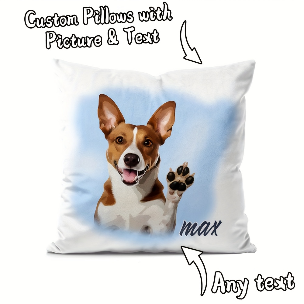 TEMU 1 de almohada personalizada con foto de mascota, de almohada personalizada con collage de gato y perro, de almohada de terciopelo de cristal