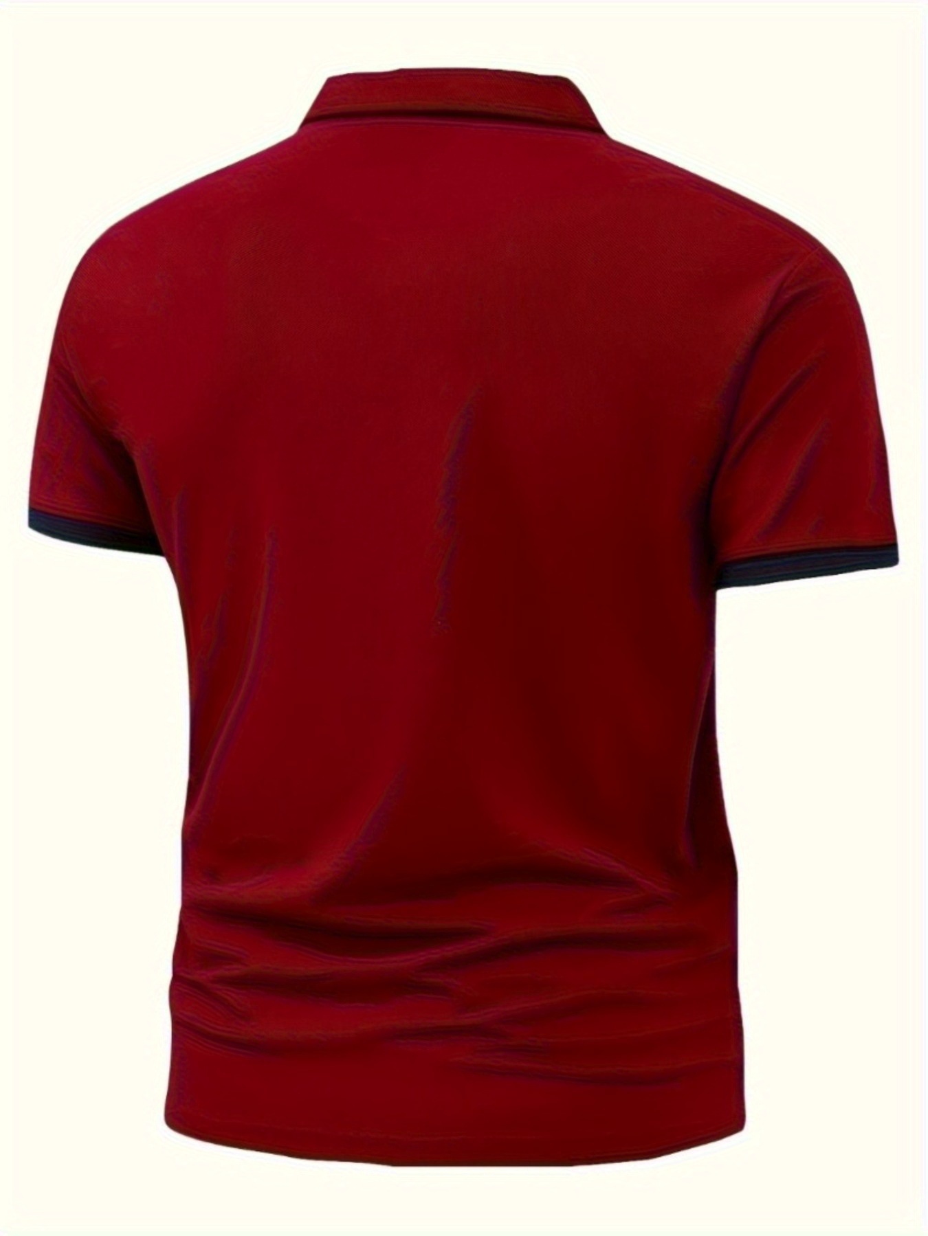 Summer Men's Letter and Flag Pattern Print Button- Shirt with Turnover Collar, Outdoor Sports Casual Business Comfortable Pique Short Sleeve Top