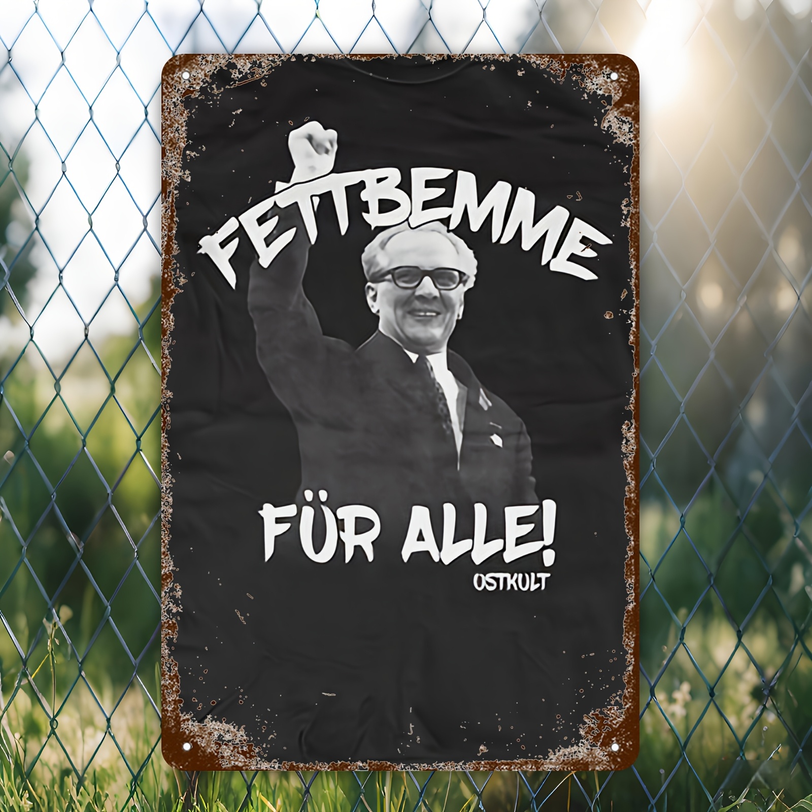 E-shop 2D Flach, 1 Stück Retro Metallschild - Auffälliges BEMME GDR Vintage Wanddeko, 8x12in Ungerahmtes Eisen 2D Flaches Design, Inspirierende Heim- &