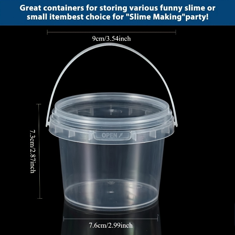 51pcs Mini Plastic Transparent Storage Buckets with Lids