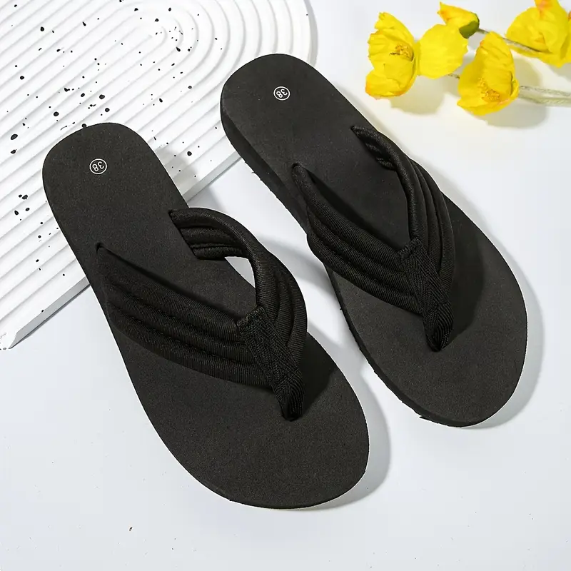 womens black slide sandals flat heel open toe fabric upper lining synthetic insole sole casual summer footwear casual summer footwear elegant flat sandals fabric upper sandals Product details 2