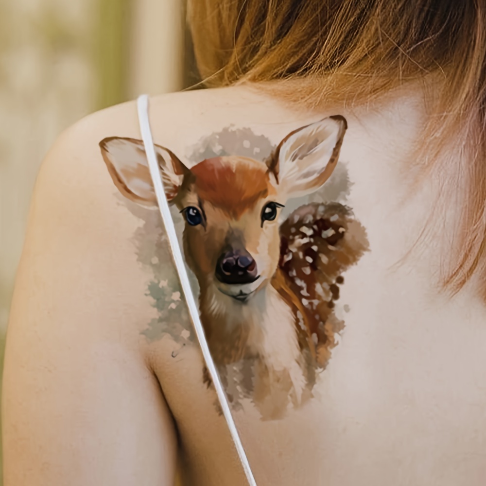 tatuagem temporária realista de veado: design adorável para metade do  braço, à d' , de duração, para amantes corporal. | Compre No Temu E A  Economizar | Temu, image size:1000x1000