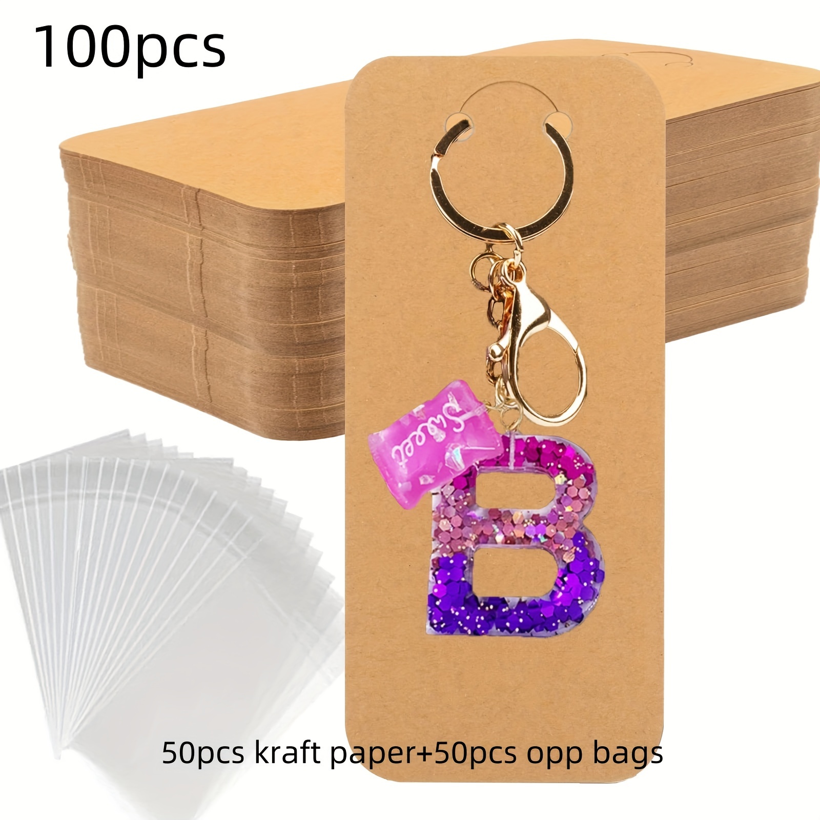 TEMU -pack Jewelry Display Cards With Sleeves - Necklace, , And Keychain Presentation - Showcase For Sme Gift Displays - , Black, Khaki