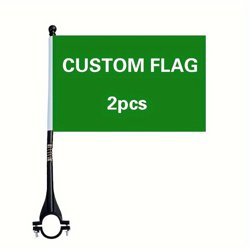 TEMU [ Customization ] 2pcs-10pcs, Customized Polyester Fiber Flag With Any Pattern, Single Side Printed 8.3x5.5 Inch Outdoor Bicycle Motorcycle Flag