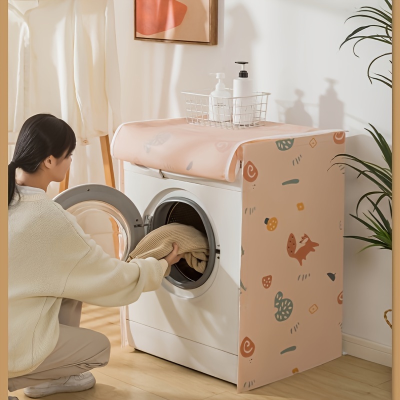 decorative plastic washing machine dust cover with side and top opening waterproof protection for commercial use details 8