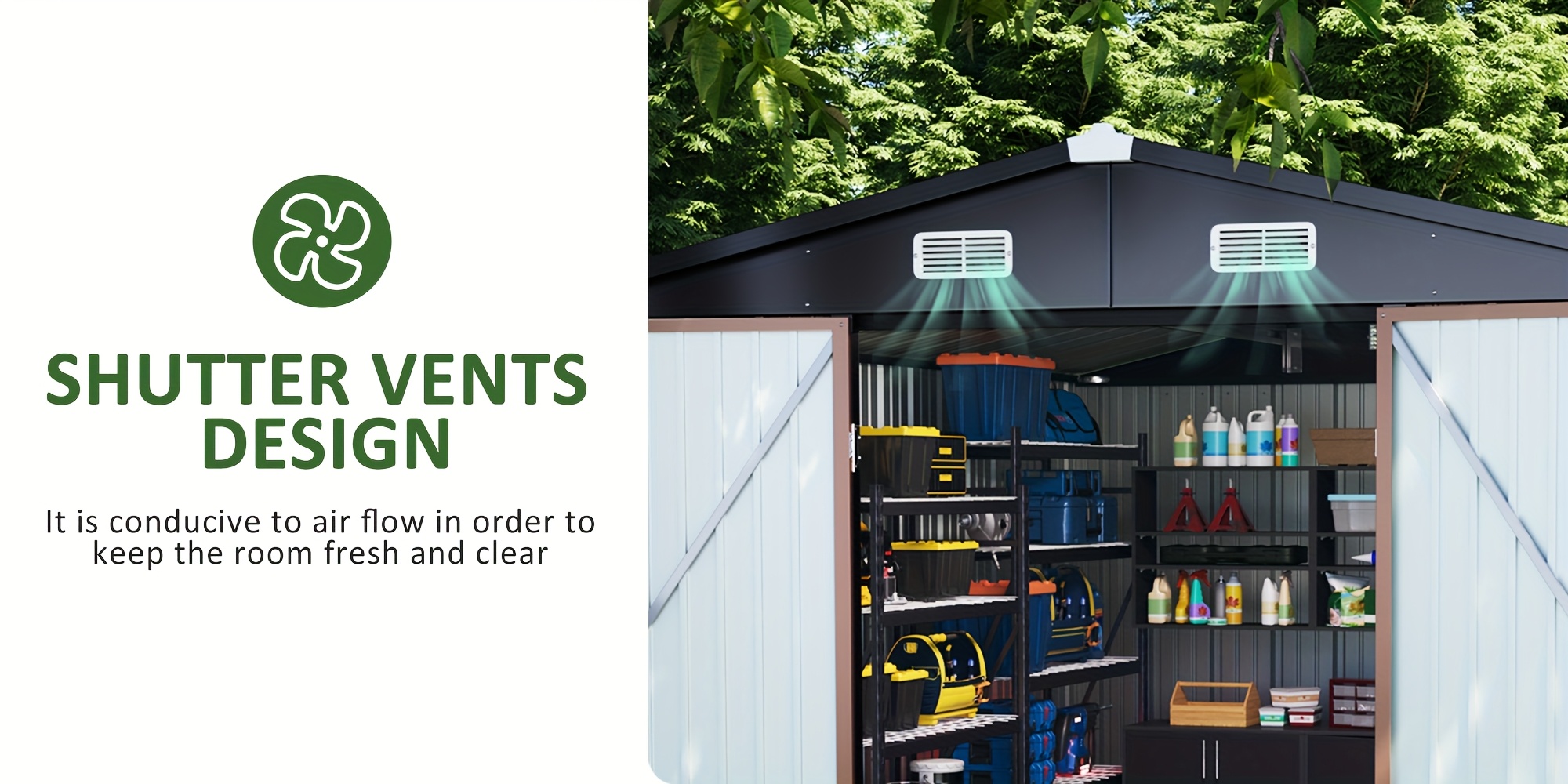 10x12ft Heavy-Duty Metal Tool Shed - Brown Weatherproof Storage for Garden Tools, Spacious & Durable with Sliding Doors, Ideal for Backyard, Lawn, or Garden Use, Outdoor Storage Shed, Sliding Door Design, Secure Sliding Doors