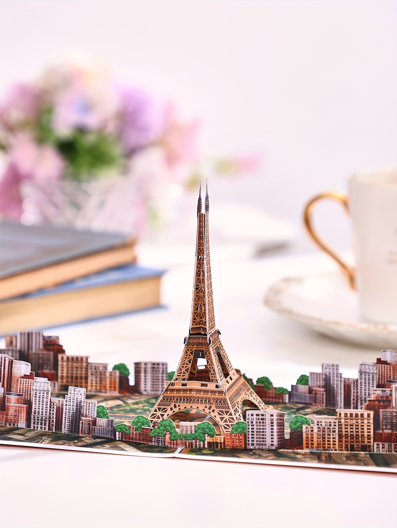 Paris Tower 3D Paper Greeting Card - Eiffel Tower & Cityscape Design, Pop-Up Travel Souvenir Gift for Friends, Birthdays, Mother'S Day, Thanksgiving - Durable Keepsake Keepsake, Gift for Travelers, Themed Event Accessory, Sturdy Construction