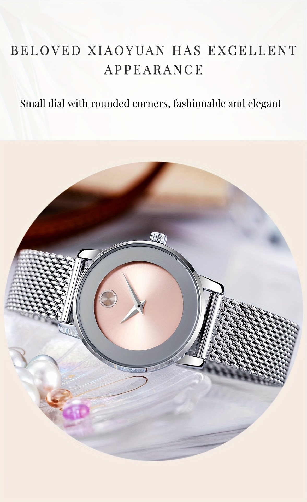 CHRONOS Women's Fashion Classic Versatile Watch, Stainless Steel Braided Strap Trendy No-Second-Hand Design, Exquisite Compact Light Luxury Party Quartz Watch, Business Travel Ladies Watch, Holiday Gift Watch, Elegant and Gorgeous Women's Wristwatch
