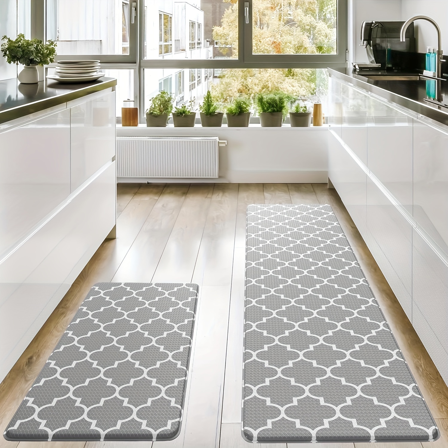 KMAT Kitchen popular Mat [2 PCS] Cushioned Anti-Fatigue Kitchen Rug, Waterproof Non-Slip