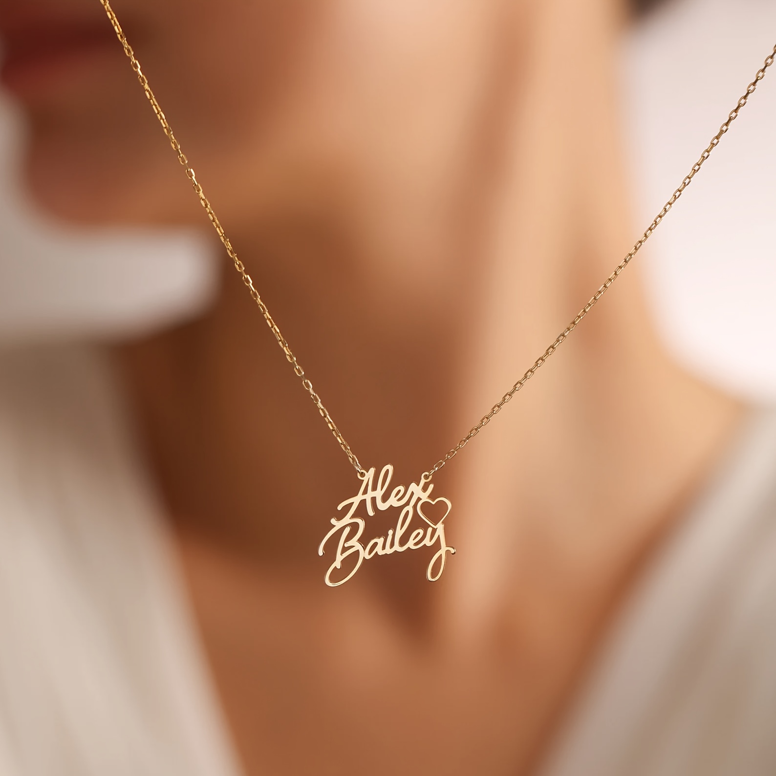 TEMU Personalized Custom Necklaces, Golden Couple Necklaces, Mother And Necklaces, Necklaces, Personalized Jewelry, Day Gifts.