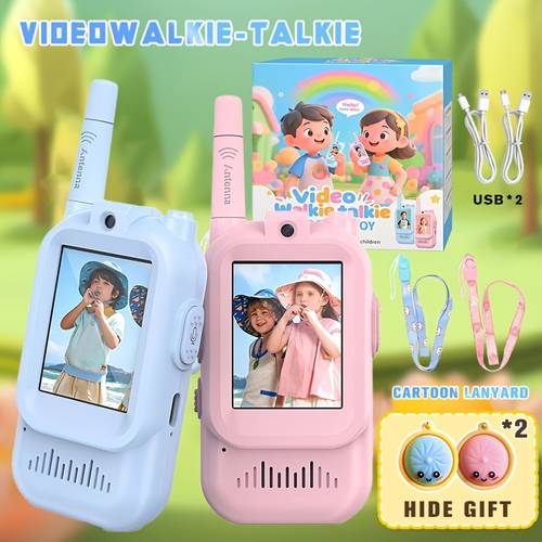 2pcs childrens walkie talkie toys 2 4ghz wireless walkie talkies with and voice changing functions with high definition cameras long distance communication suitable for children aged 3 14 ideal for outdoor play