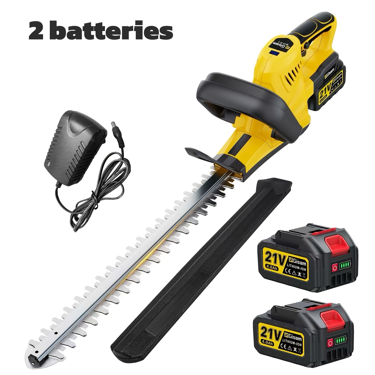 Cordless Hedge Trimmer With 4.0ah Batteries & Charger, Blade Hedge Clippers Handheld, Ergonomic Handle, Electric Hedge Trimmer For Yard/garden, Cordless