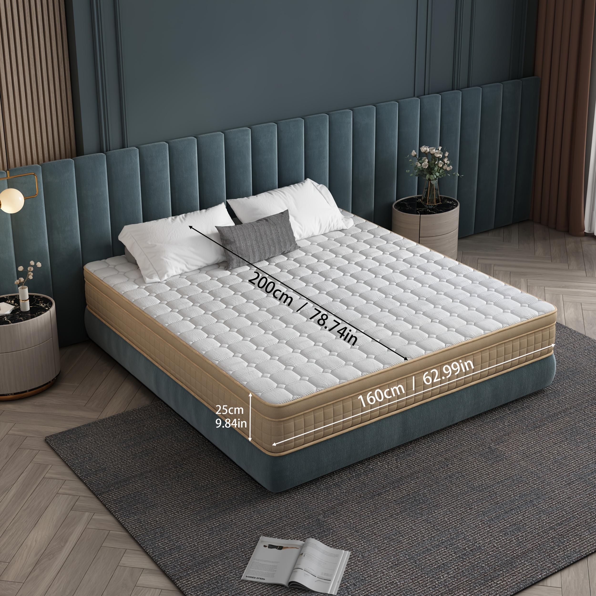 TEMU Types Of Mattresses : Bagged Spring Mattress In 160x200cm, Comfortable Latex Mattress In 140x200cm, Ergonomic Sponge Mattress, Dark Soft