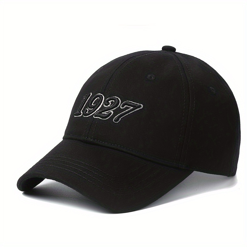 1927 embroidery cotton baseball cap   alphabet patterned   cotton lightweight outdoor sun protection hat black 6