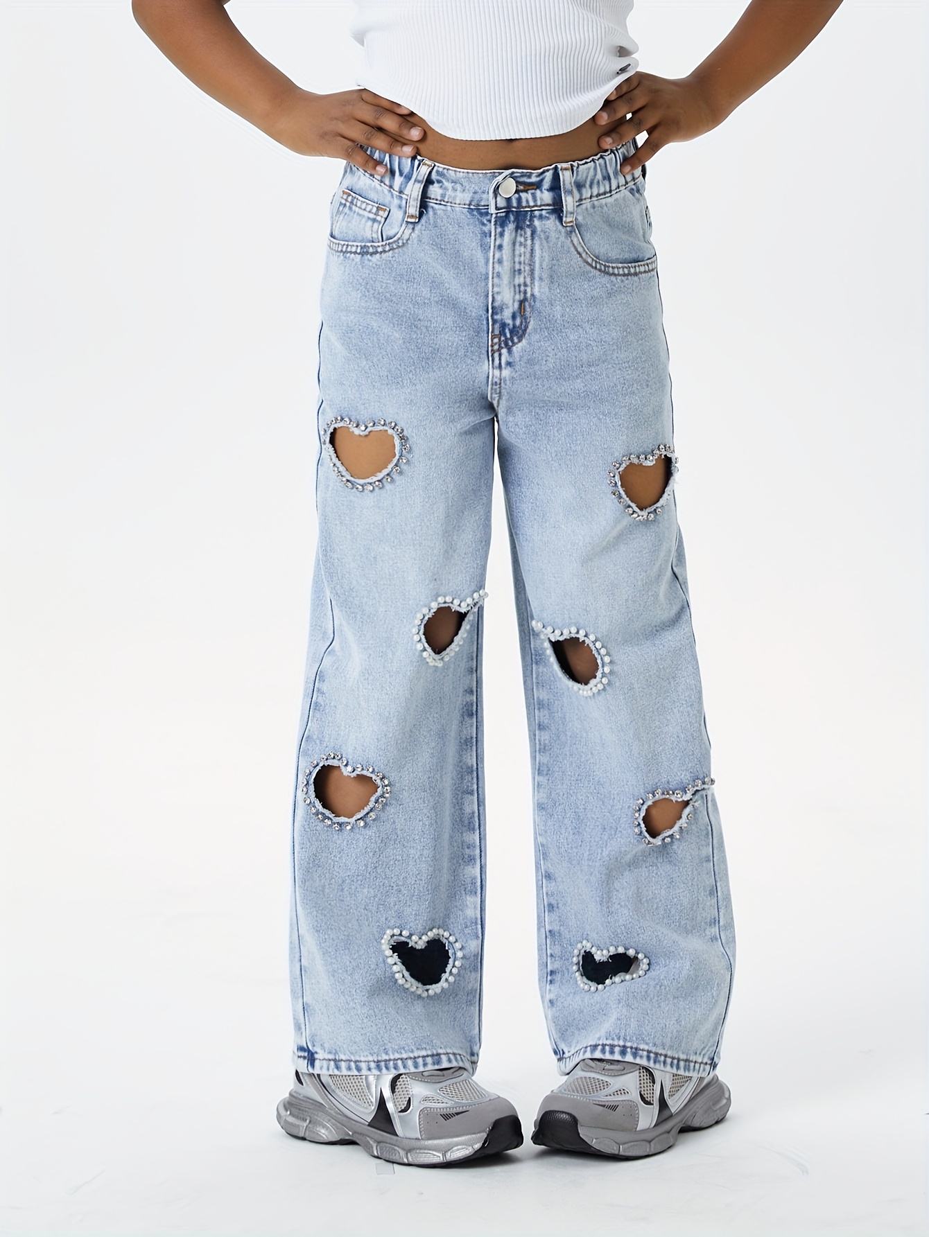 THE MUSEUM VISITOR★韓国★人気★HEART DESTROYED DENIM PANTS 4cb44cd8-36ce-42a2-8652-