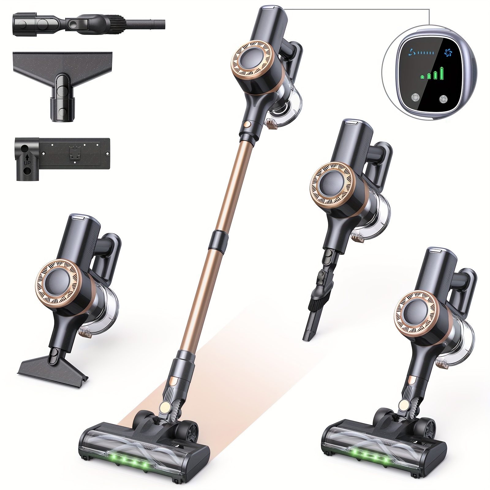 Image of Lubluelu P2 Cordless Vacuum Cleaner, 46kpa Stick Vacuum With Anti- Brush And Upgraded Green Light, Vacuum Cleaner For Home, Wireless Vacuum For Pet Hair, Carpet, Hard Cleaning