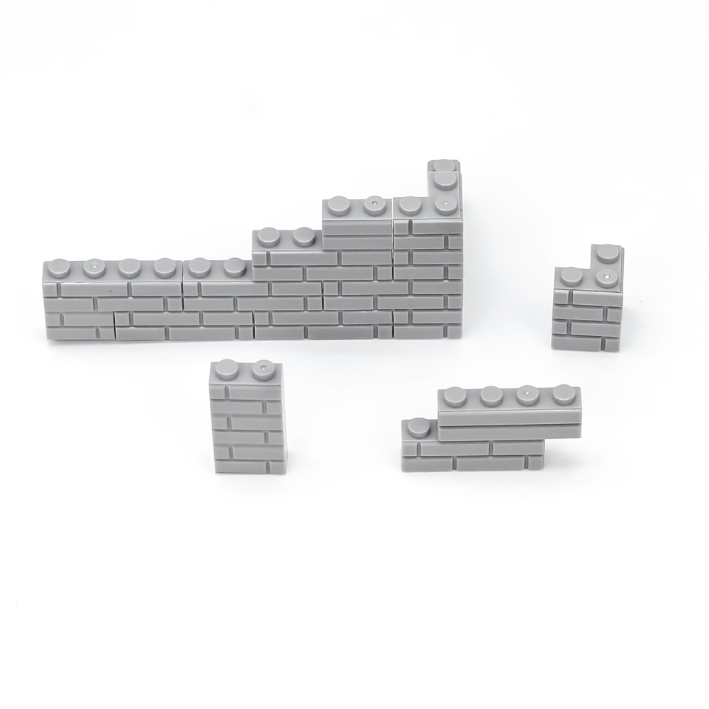 1010pcs Light Gray Wall Texture Building Bricks MOC Set