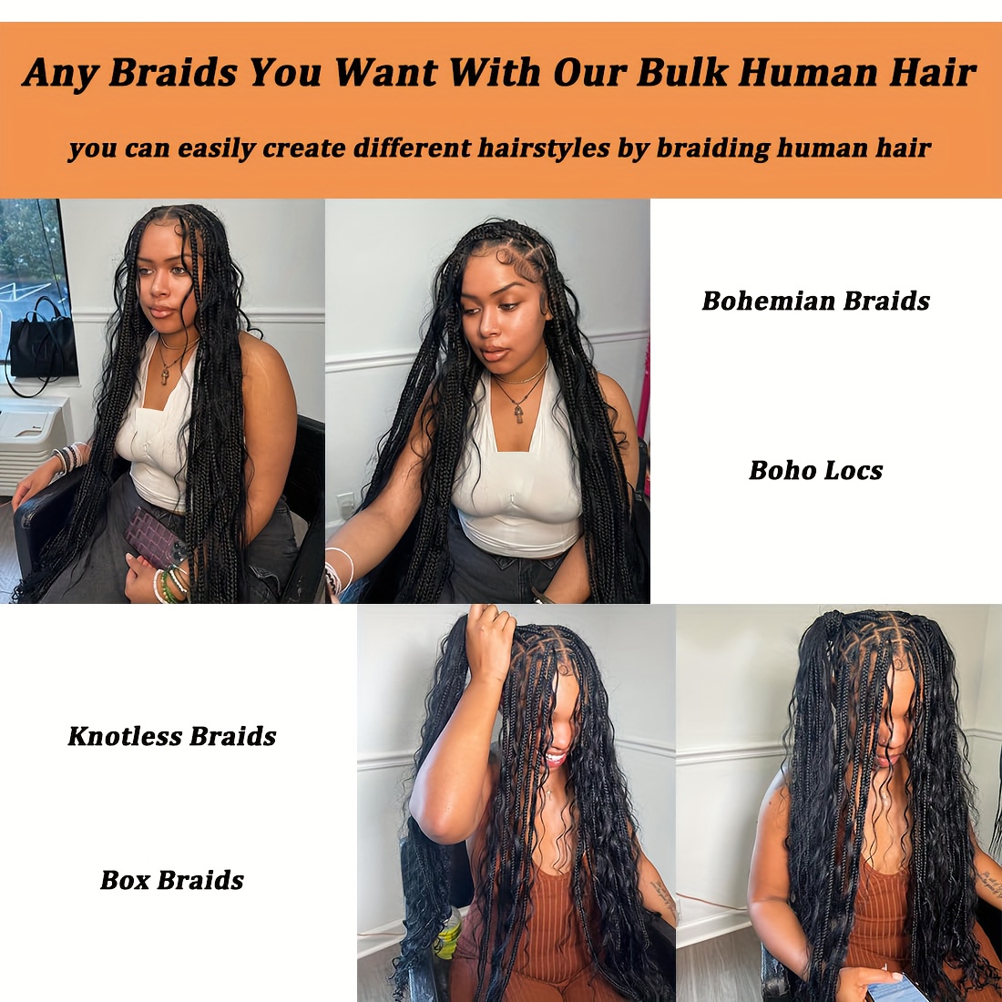 Body Wave Bulk Human Hair Braiding 100% Unprocessed - Temu