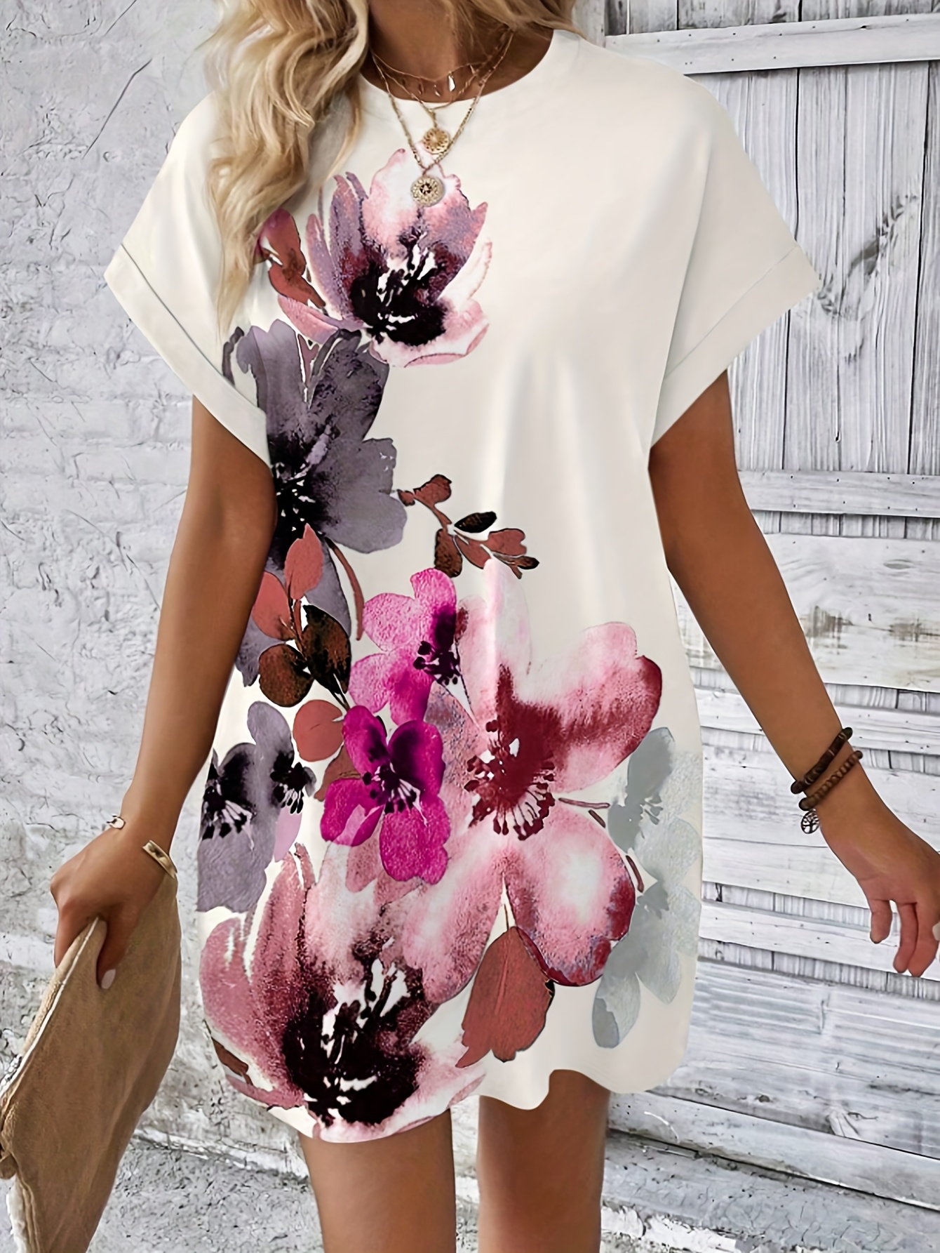 women's floral print short sleeve dress lightweight - Temu