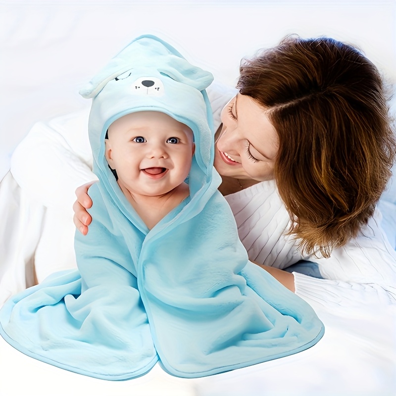 2pcs Super Absorbent Baby Bath Towels | Ultra-Fine Fiber Coral Fleece, Wearable, Embroidered, Comfortable & Durable, Ideal for 0-4 Years Boys and Girls, Perfect for Bath, Beach, Pool, Christmas, Thanksgiving, Day Gifts.