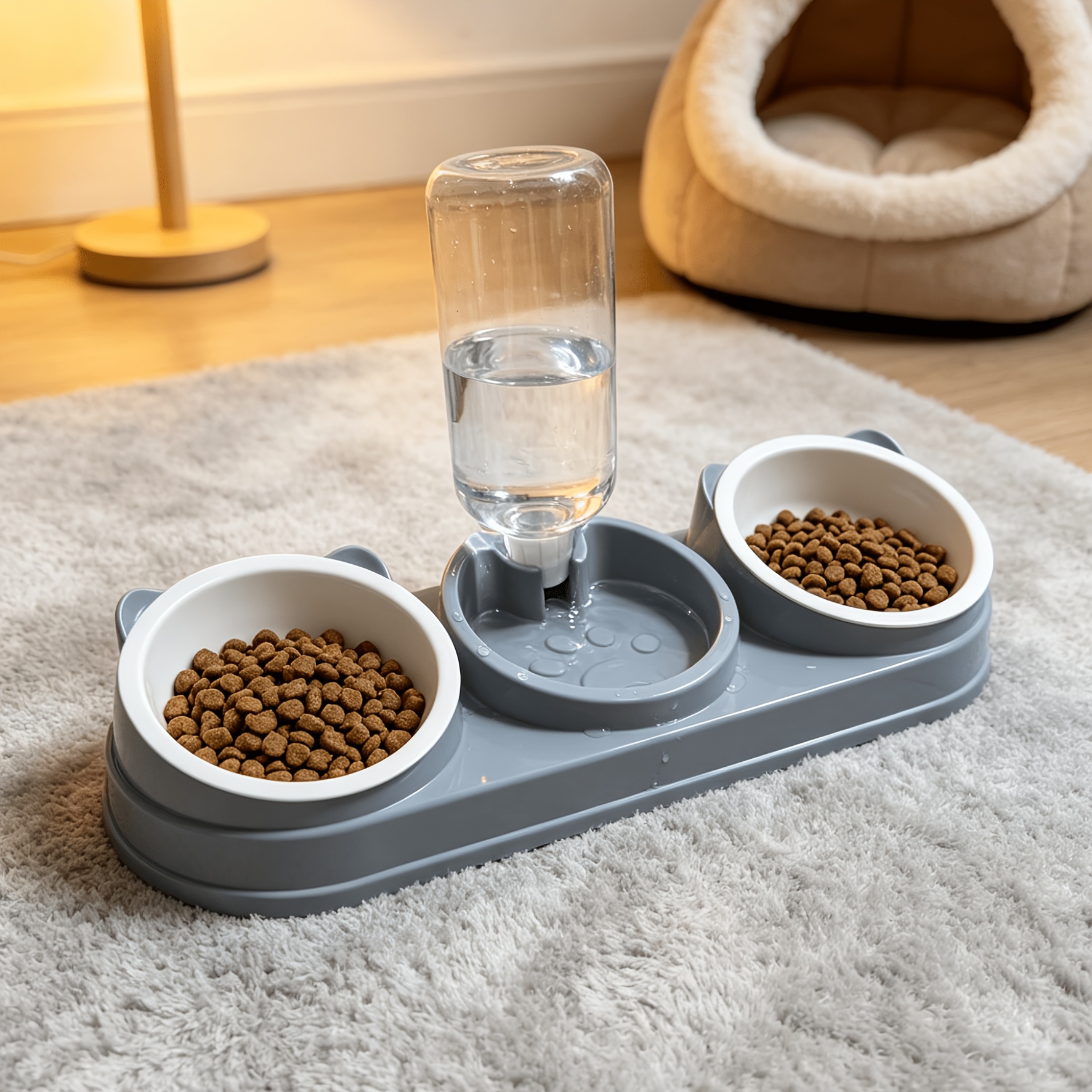 TEMU 2026 New Style Feeder And Waterer - Anti-slip Tilt Bowl, Suitable For Cats And Dogs, Without Battery