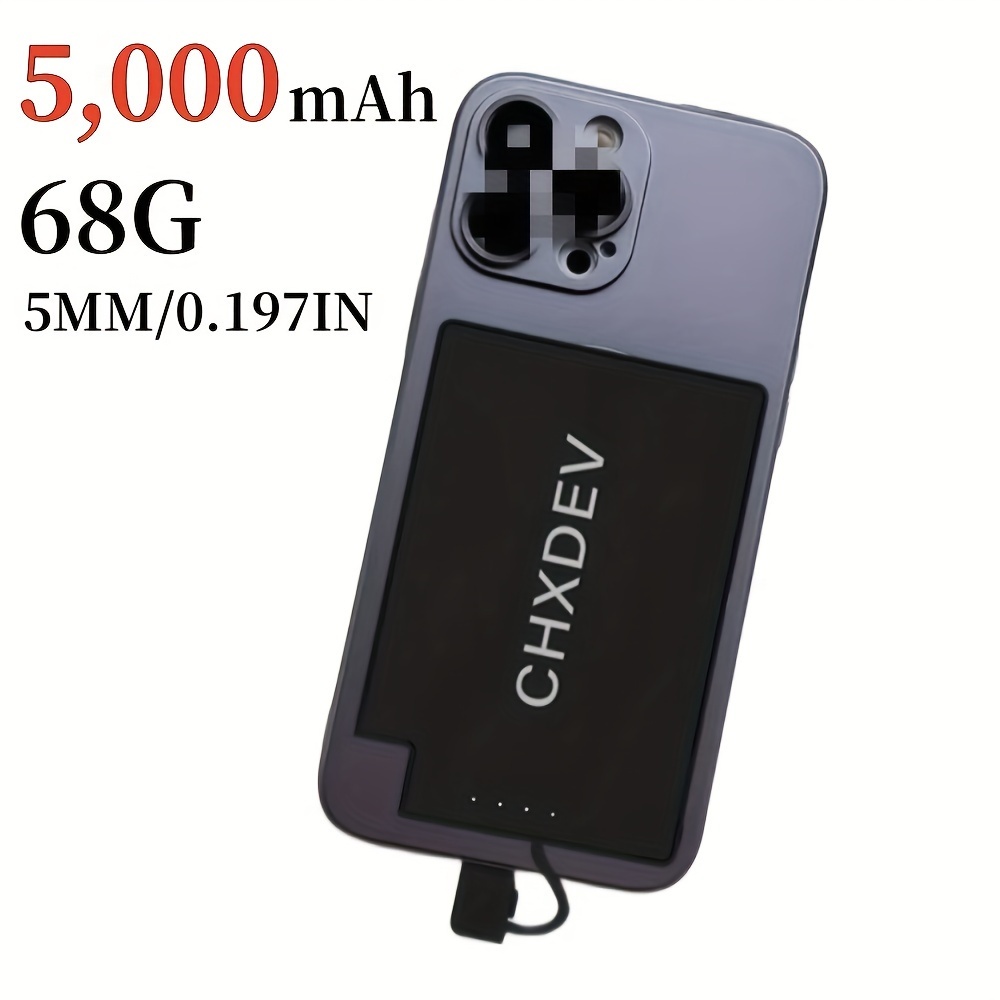 

Chxdev Ultra-thin 5mm Power Bank 0.197 Inches Powerbanks, 5000mah Portable Charger, Fast Charging Battery Pack, Comes With Usb-c/lightning Charging Cable