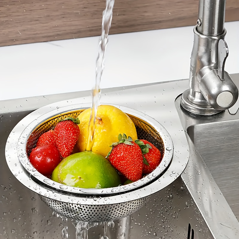 space saving stainless steel kitchen sink filter ideal for food waste vegetable filtration durable metal drain basket vegetable filter sink drain filter details 6