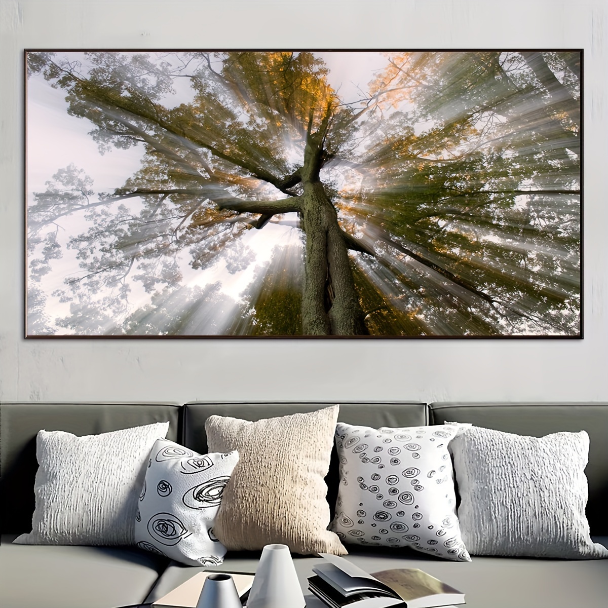 

1pc Unframed Canvas Poster, Modern Art, Beautiful Forest Scenery Wall Art, Ideal Gift For Bedroom Living Room Corridor, Wall Art, Wall Decor, Winter Decor, Room Decoration