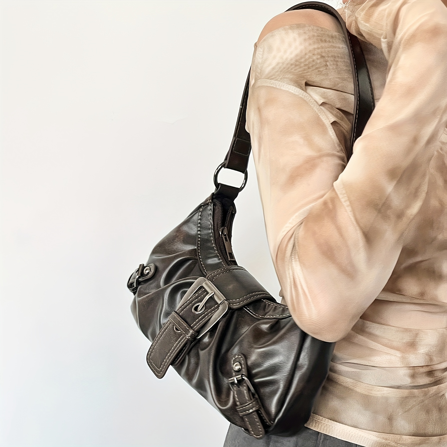 vintage imitation synthetic leather handbag shoulder bag - Temu Canada