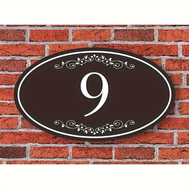 TEMU Plaque d'adresse extérieure personnalisée avec un numéro de porte personnalisé, fabriquée en acrylique et dotée d'un support adhésif pour une